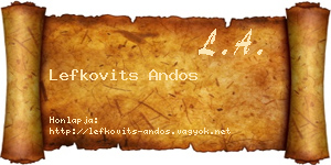 Lefkovits Andos névjegykártya